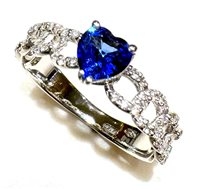 Anillo Mujer I Love You in Oro blanco Zaffiro blu ZAF CUORE CT 0.51 DIA 0.21 G/VS
